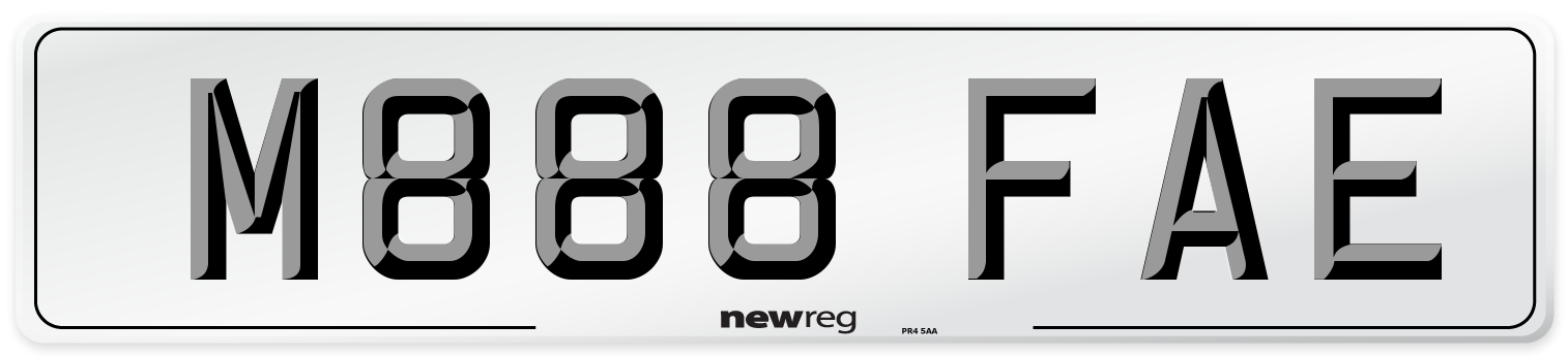 M888 FAE Number Plate from New Reg